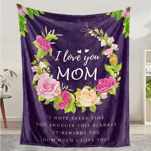 I LOVE YOU MOM (Plush Fleece Blanket)