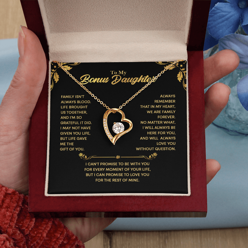 TO MY BONUS DAUGHTER HEART NECKLACE