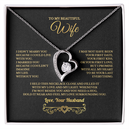 TO MY BEAUTIFUL WIFE HEART NECKLACE