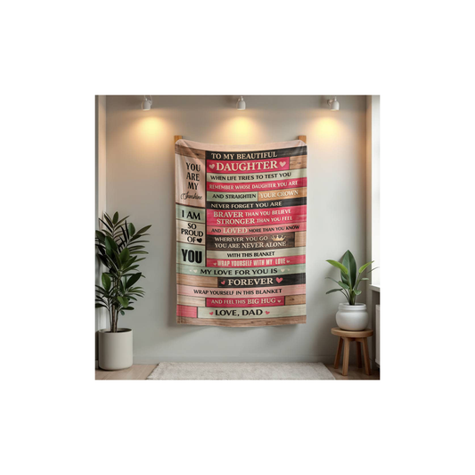 TO MY BEAUTIFUL DAUGHTER BLANKET, FROM DAD