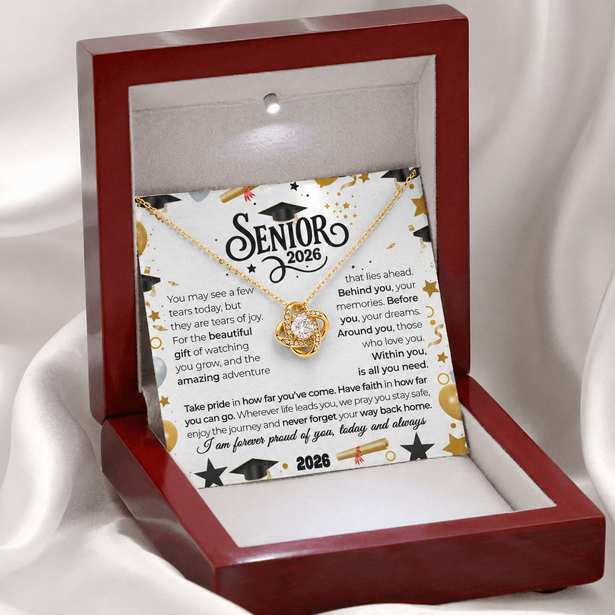 GRADUATION - LOVE KNOT NECKLACE - I AM FOREVER PROUD OF YOU