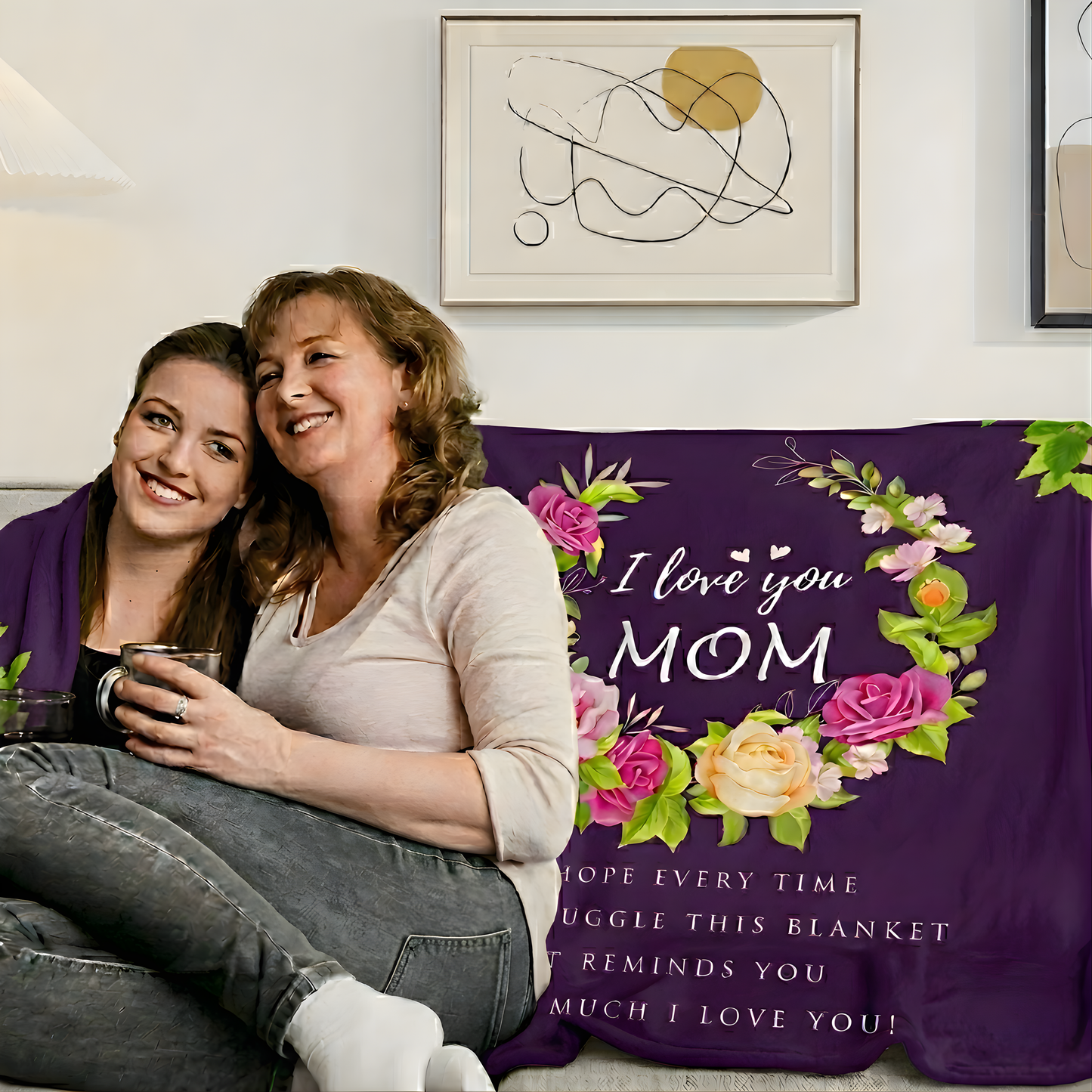 I LOVE YOU MOM (Plush Fleece Blanket)
