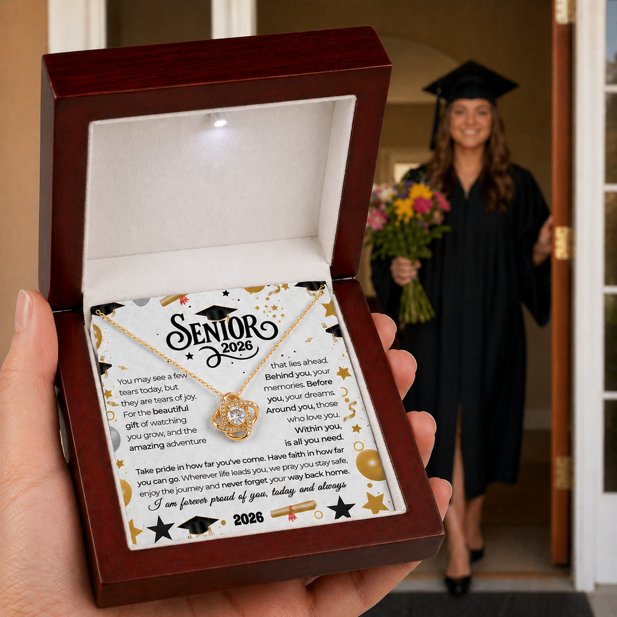 GRADUATION - LOVE KNOT NECKLACE - I AM FOREVER PROUD OF YOU