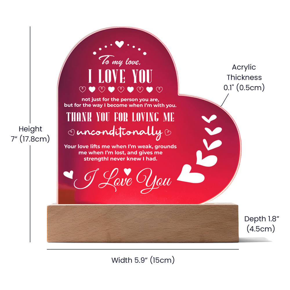 I LOVE YOU ACRYLIC HEART / LED LIGHT