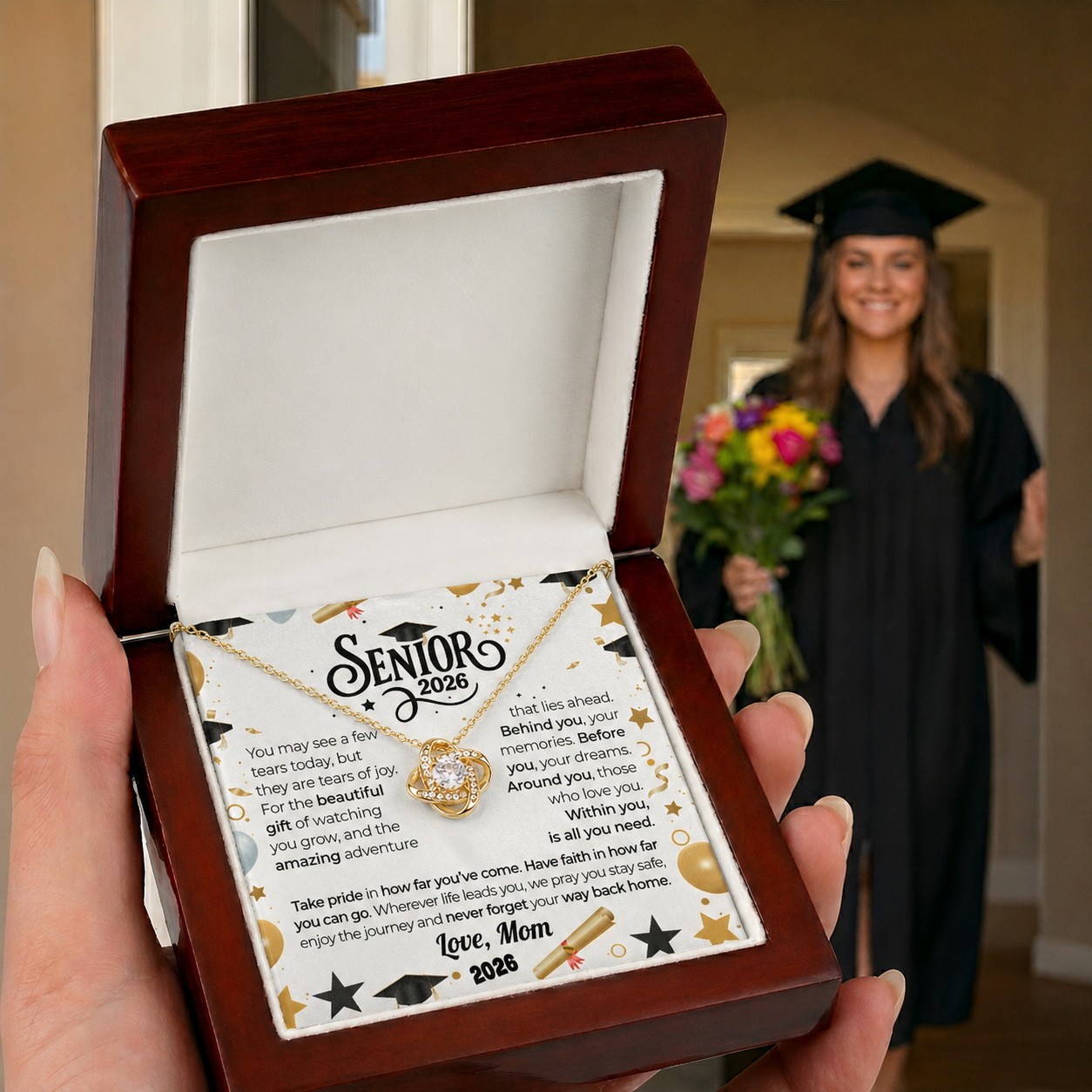 GRADUATION 2026... LOVE KNOT NECKLACE / FROM MOM