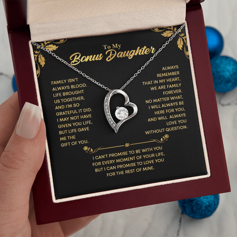 TO MY BONUS DAUGHTER HEART NECKLACE