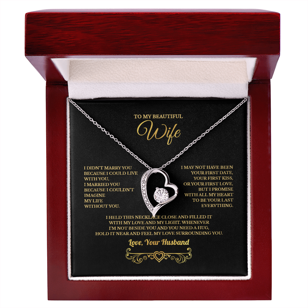 TO MY BEAUTIFUL WIFE HEART NECKLACE