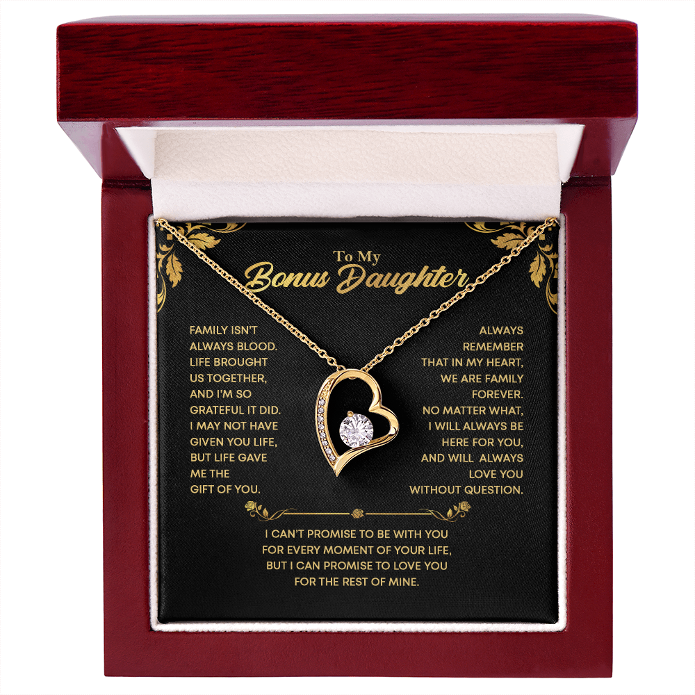 TO MY BONUS DAUGHTER HEART NECKLACE