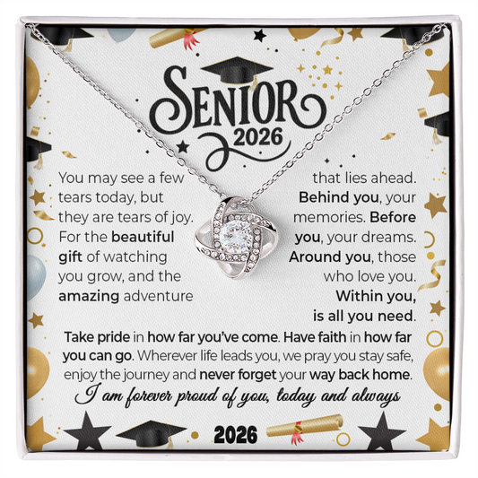GRADUATION - LOVE KNOT NECKLACE - I AM FOREVER PROUD OF YOU