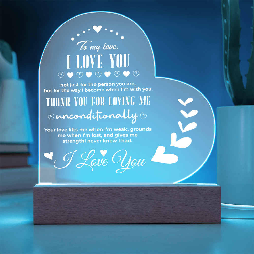 I LOVE YOU ACRYLIC HEART / LED LIGHT