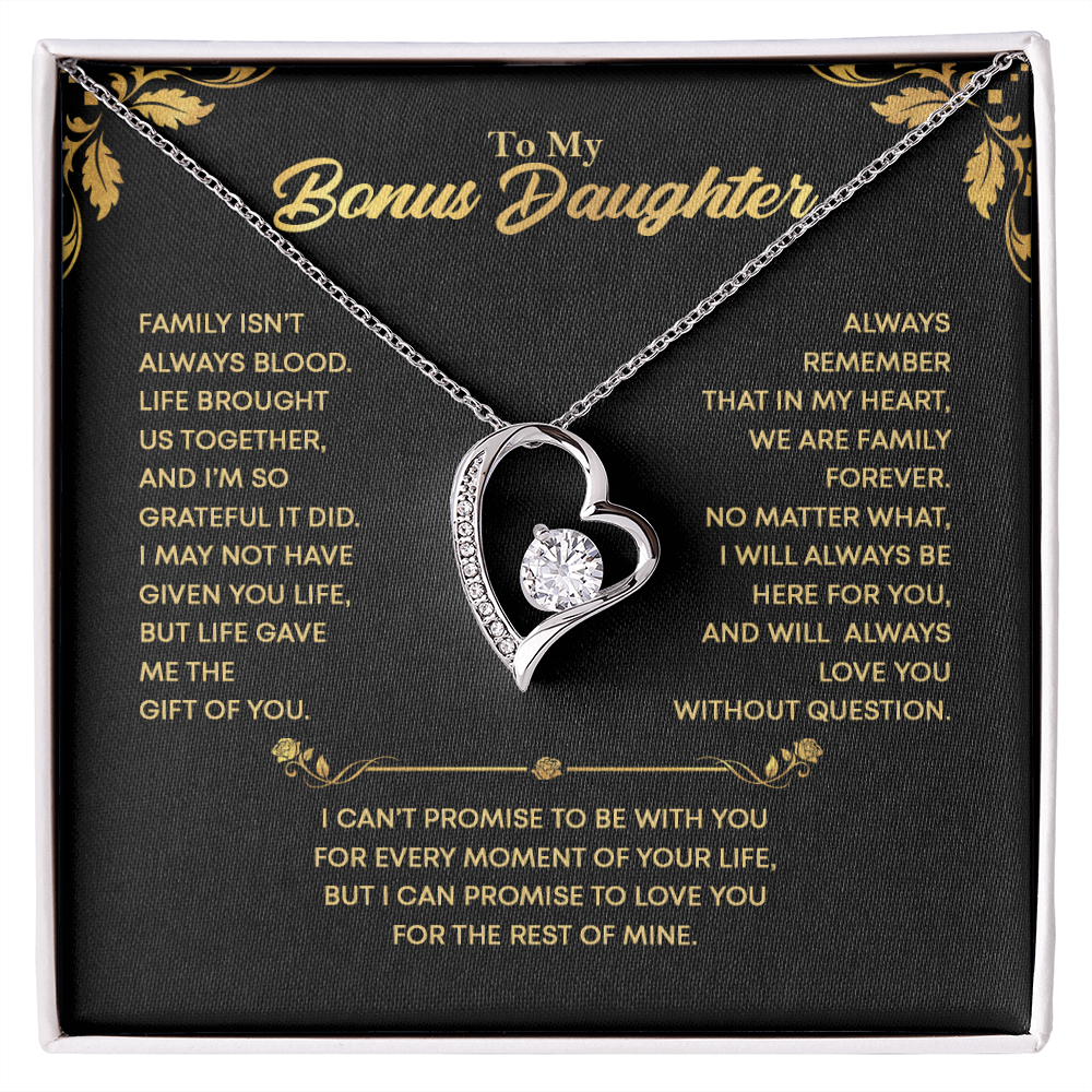 TO MY BONUS DAUGHTER HEART NECKLACE