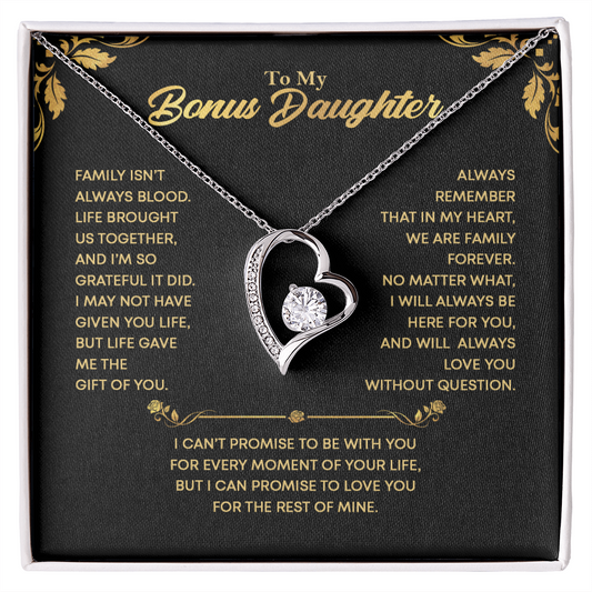 TO MY BONUS DAUGHTER HEART NECKLACE