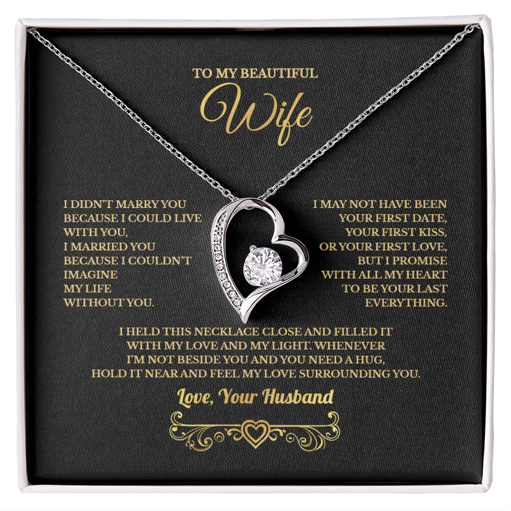 TO MY BEAUTIFUL WIFE HEART NECKLACE