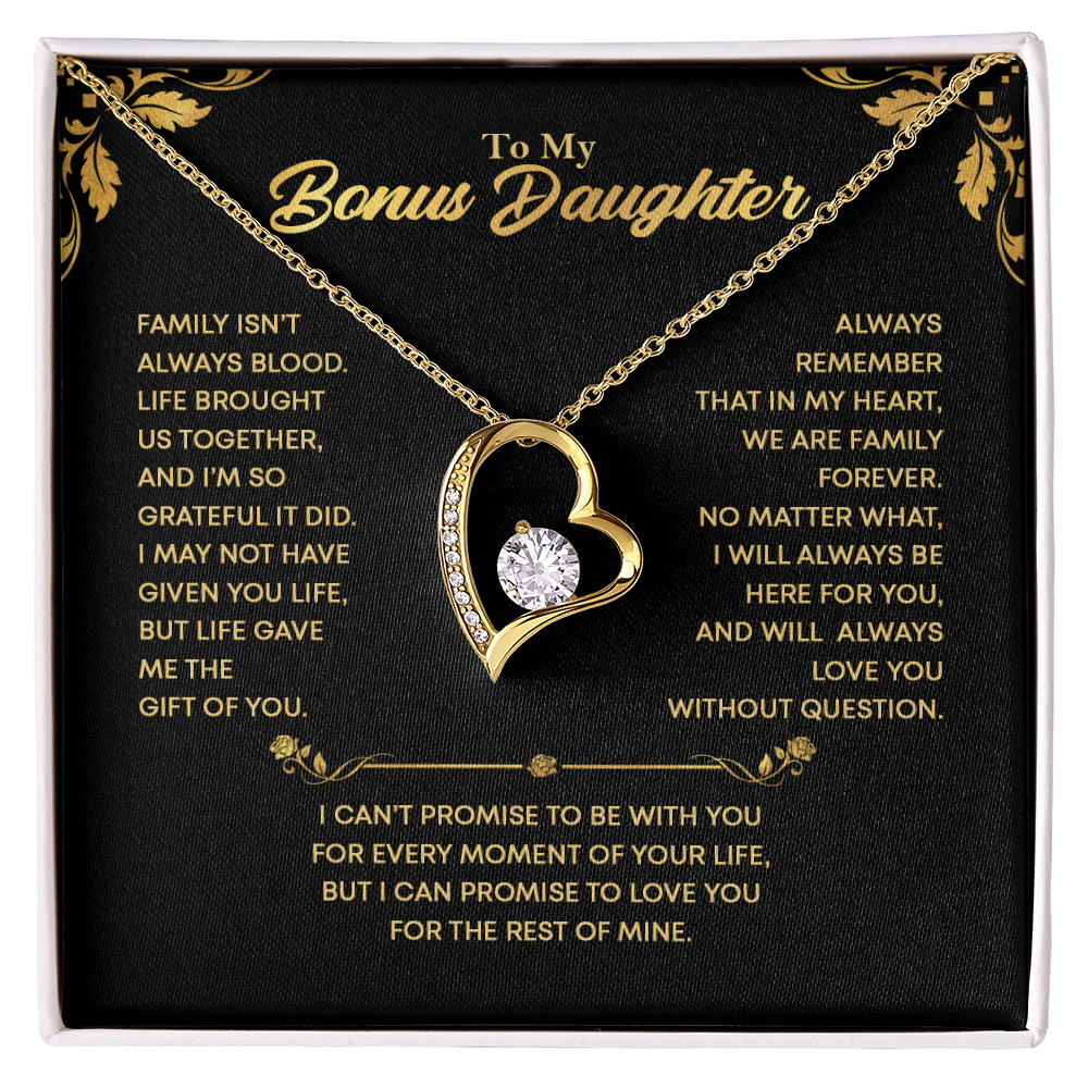 TO MY BONUS DAUGHTER HEART NECKLACE