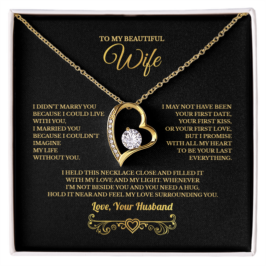 TO MY BEAUTIFUL WIFE HEART NECKLACE