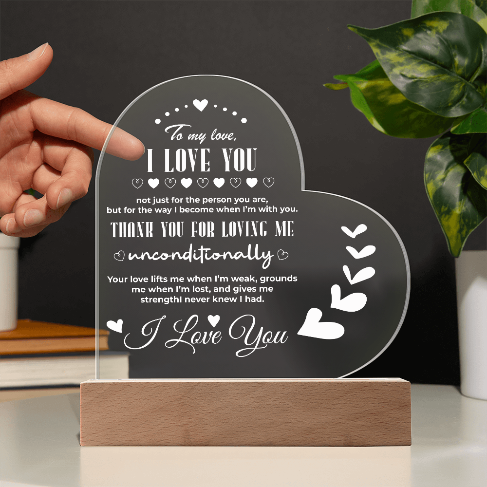 I LOVE YOU ACRYLIC HEART / LED LIGHT
