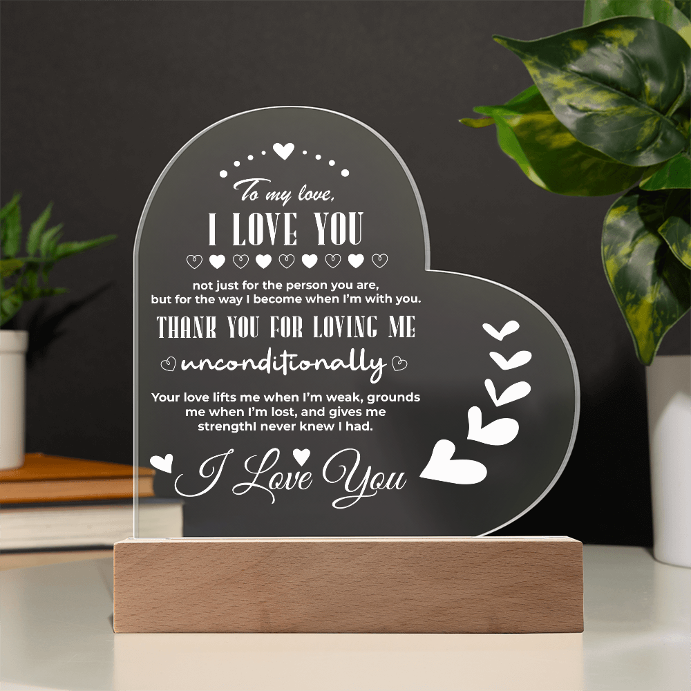 I LOVE YOU ACRYLIC HEART / LED LIGHT