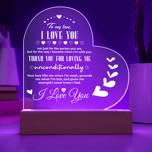 I LOVE YOU ACRYLIC HEART / LED LIGHT