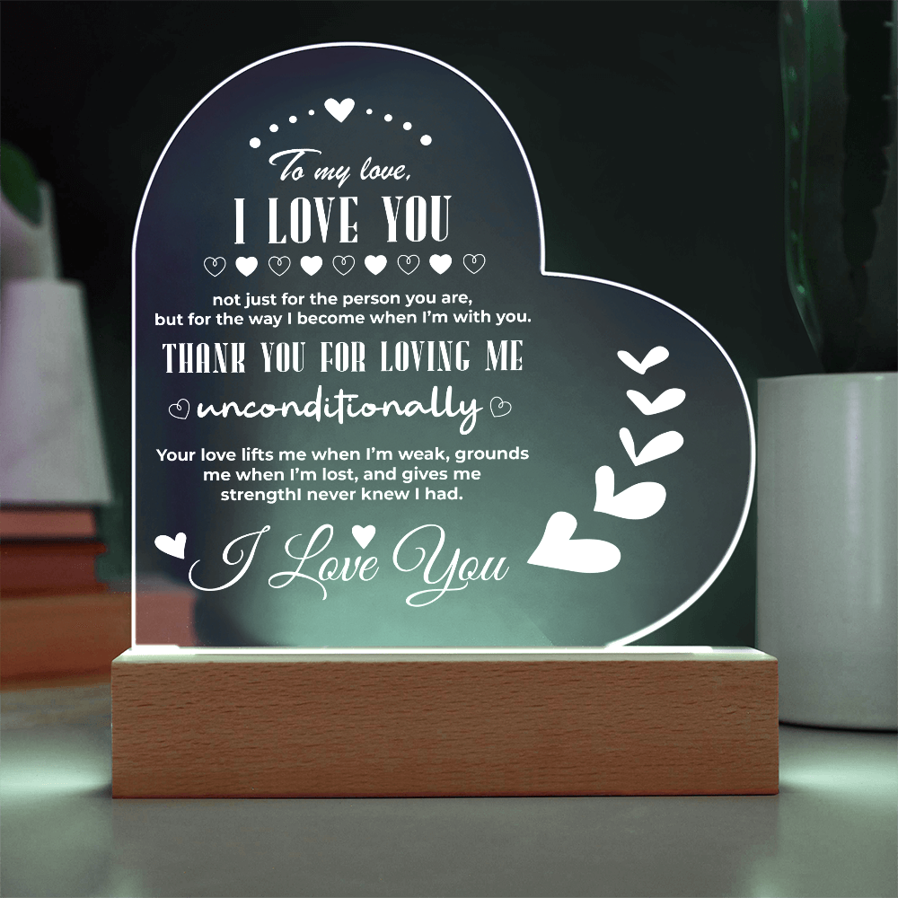 I LOVE YOU ACRYLIC HEART / LED LIGHT