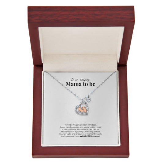 TO AN AMAZING MAMA TO BE (BABY FEET / HEART NECKLACE)
